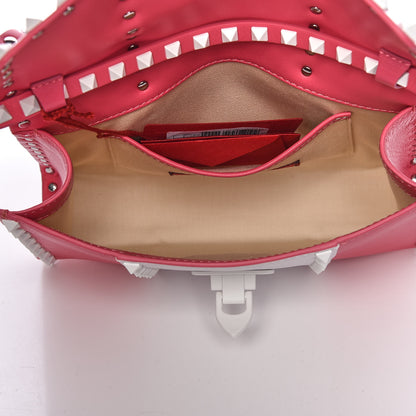 Valentino Garavani Vitello Colorblock Medium Free Rockstud Flip Lock Crossbody Bag Shadow Pink Optic White 5 of 9