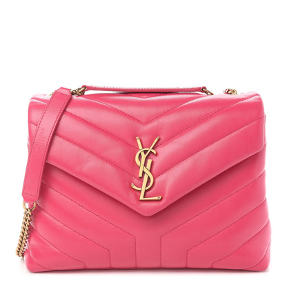 Saint Laurent Calfskin Y Quilted Monogram Small Loulou Chain Satchel Fresh Fuchsia 1 of 9