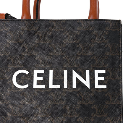 Celine Triomphe Canvas Calfskin Mini Vertical Cabas Tan 6 of 11