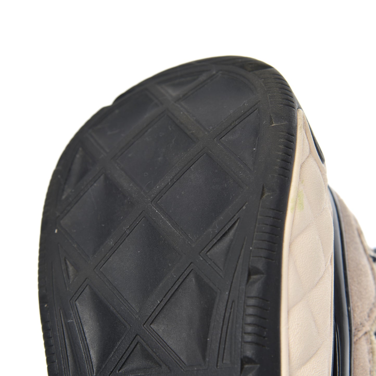 Suede Calfskin Embroidered CC Sneakers 38 Beige Black