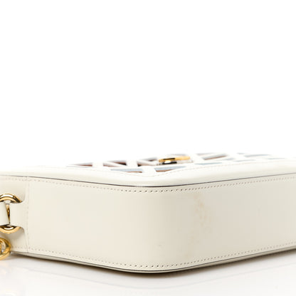 Gucci Canvas Calfskin Flora Infinity Cutout Shoulder Bag White Multicolor 9 of 11