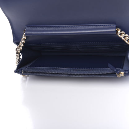Chanel Caviar Quilted Boy Wallet On Chain WOC Navy 5 of 12