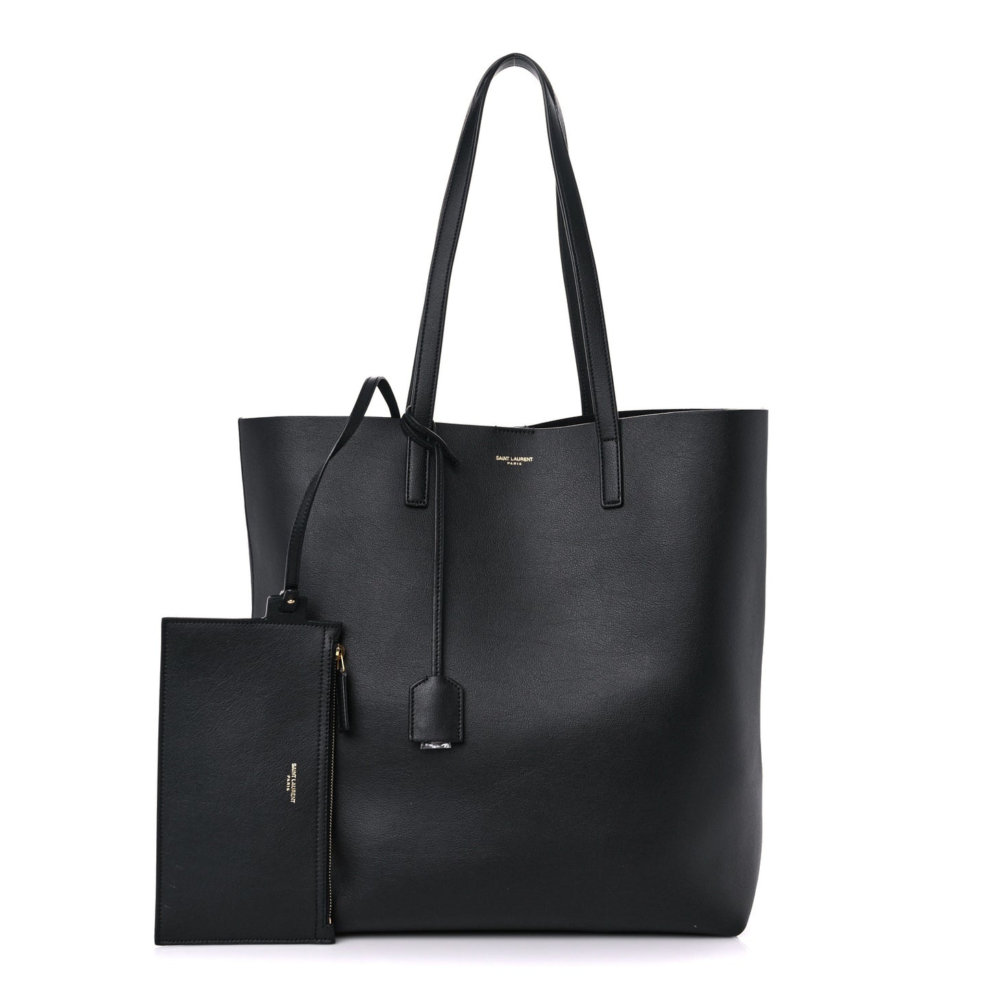 Calfskin North-South Shopping Tote Black