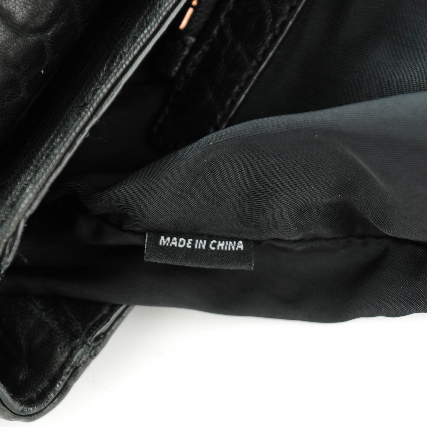 Pebbled Lambskin Lia Sling Black with Rose Gold Hardware
