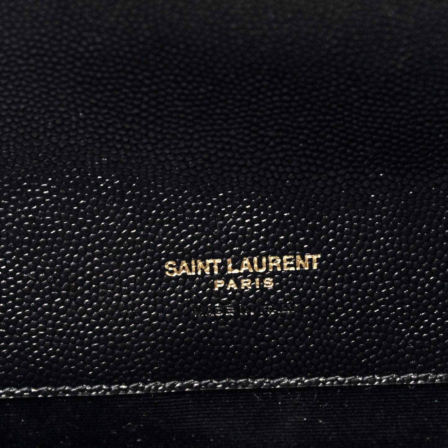Grain De Poudre Matelasse Chevron Monogram Envelope Clutch Black