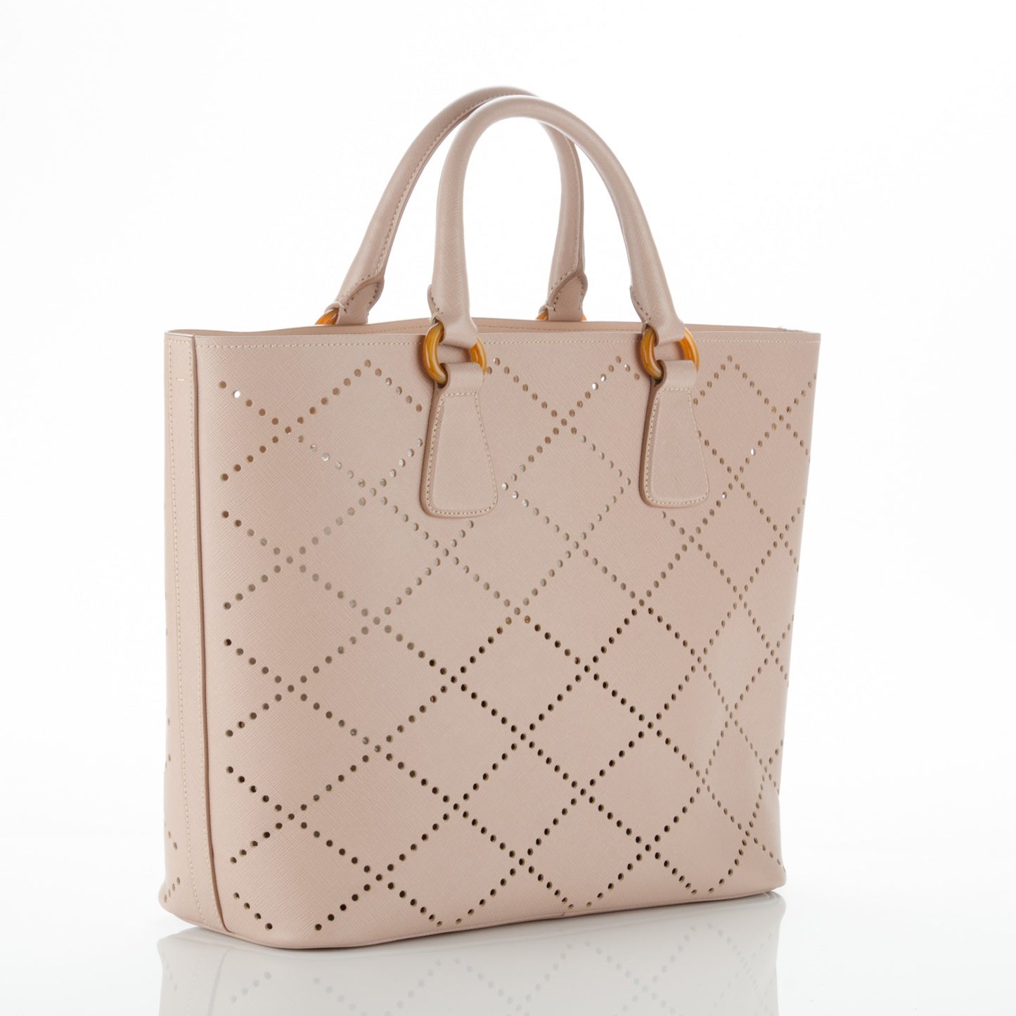 Saffiano Perforated Tote Sabbia