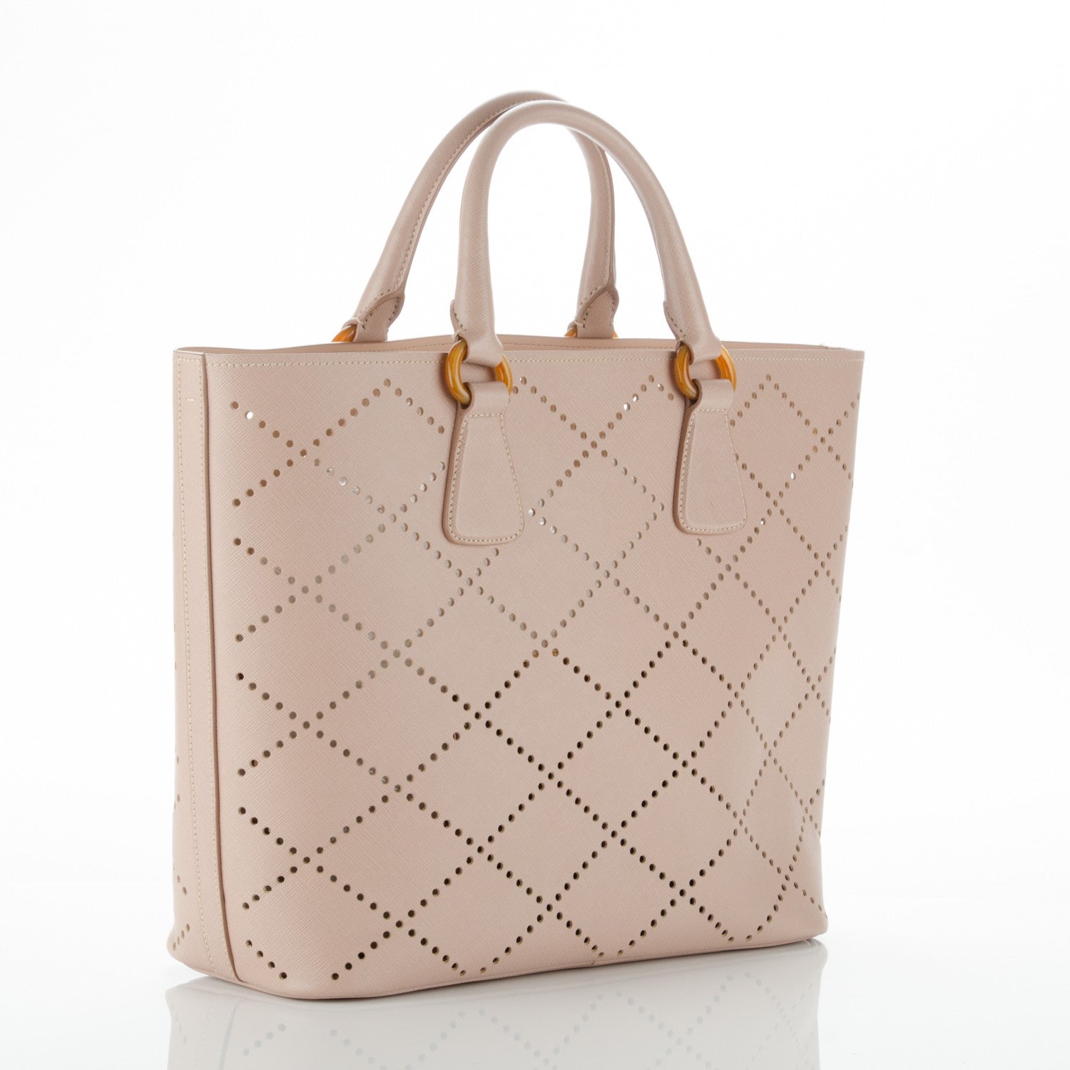 Prada Saffiano Perforated Tote Sabbia 4 of 11