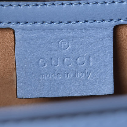 Gucci Calfskin Embroidered Medium Sylvie Top Handle Bag Clear Sky Blue 8 of 10