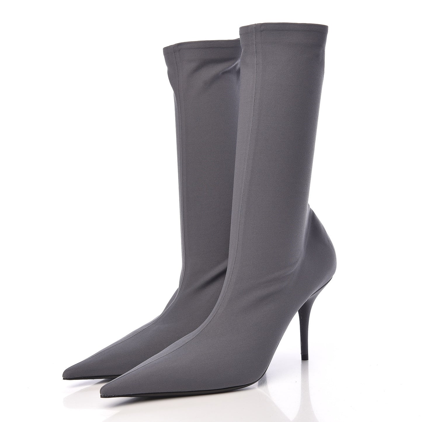 Jersey Crepe Extreme Pointed Toe Knife Booties 41 Gris
