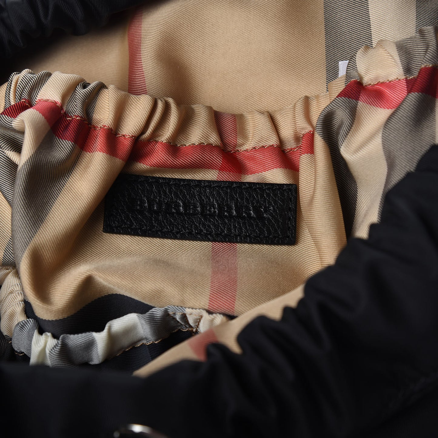 Nylon Grained Calfskin Watson Diaper Bag Black