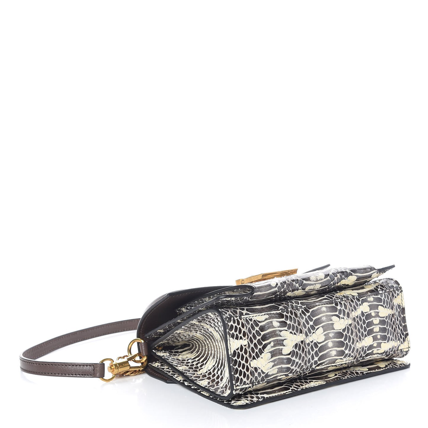 Elaphe Goatskin Small GV3 Shoulder Bag Brown Natural