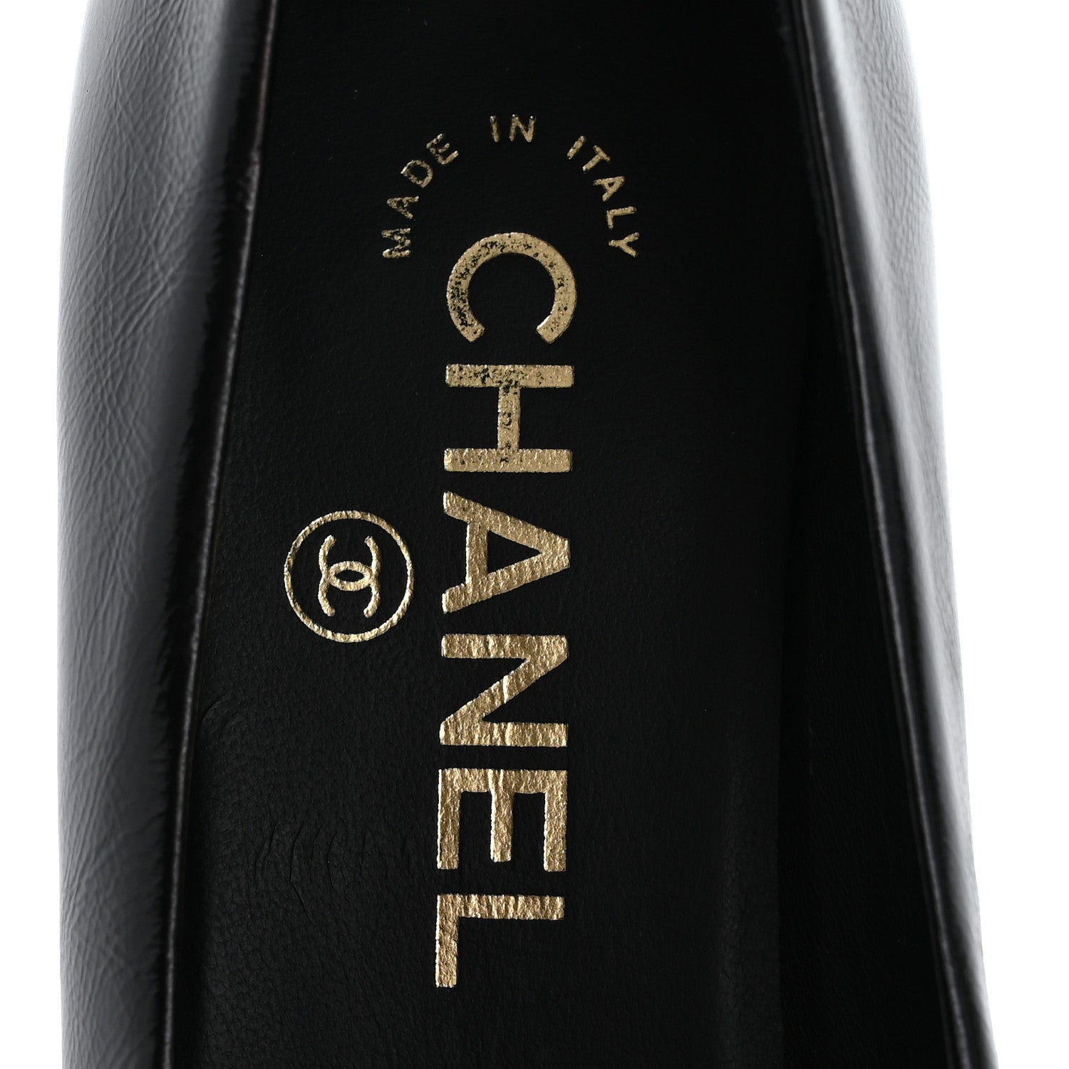 Chanel Lambskin Patent Calfskin Cap Toe CC Pumps 34 Black 7 of 11