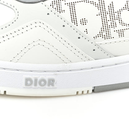 Christian Dior Smooth Calfskin Oblique Galaxy Perforated Mens B27 Low Top Sneakers 39 White Grey 10 of 13