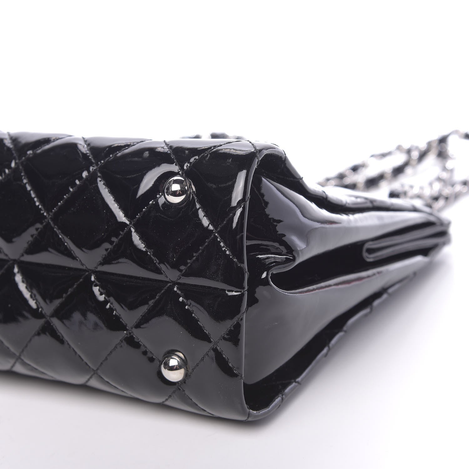 Chanel Patent Quilted Timeless CC Shopping Tote Black 10 of 14