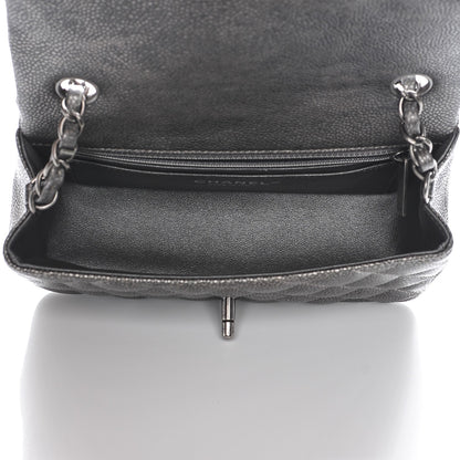Chanel Metallic Caviar Quilted Mini Rectangular Flap Dark Silver 5 of 8