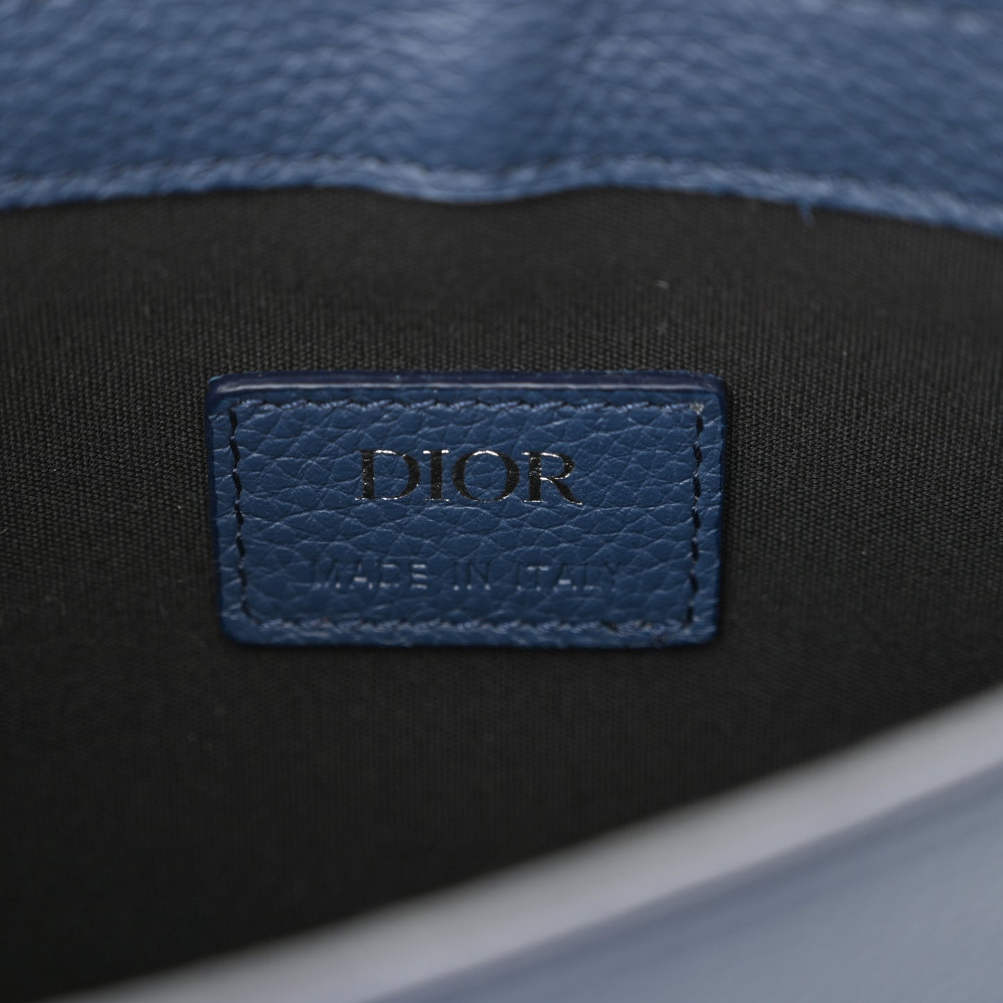 Grained Calfskin Saddle Pouch Blue