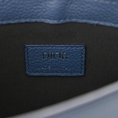 Christian Dior Grained Calfskin Saddle Pouch Blue 6 of 12