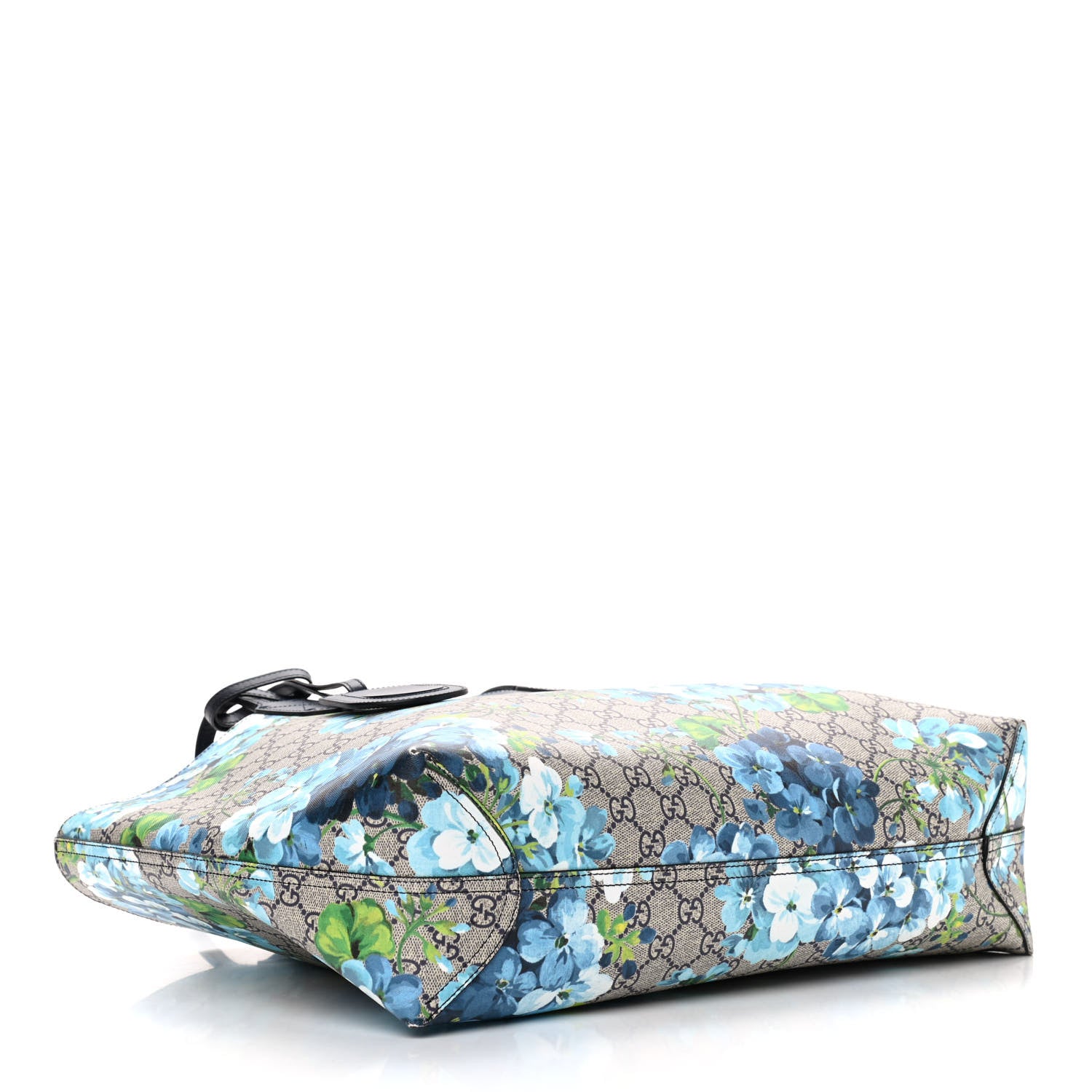 Gucci GG Supreme Monogram Blooms Medium Reversible Tote Beige Blue Navy 6 of 17