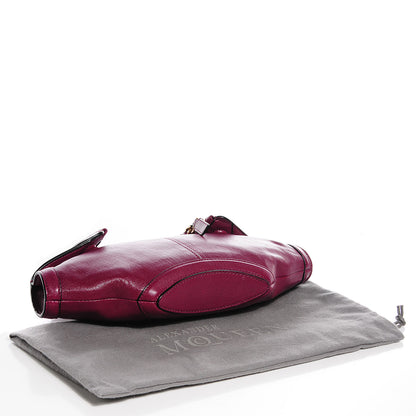 Alexander McQueen Leather De Manta Clutch Prune 4 of 8