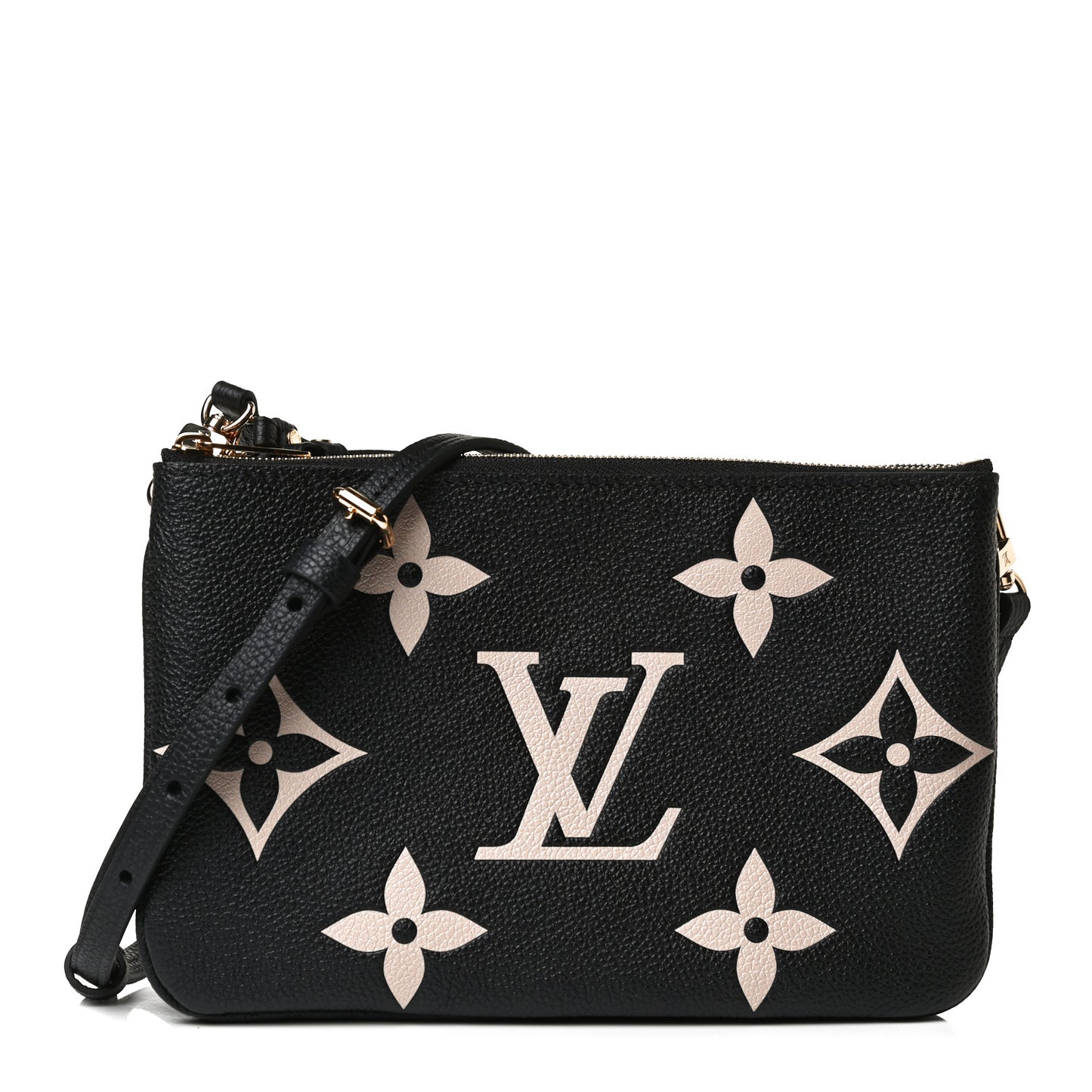 Empreinte Monogram Giant Double Zip Pochette Black Cream