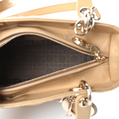 Christian Dior Patent Cannage Medium Lady Dior Dark Beige 5 of 9