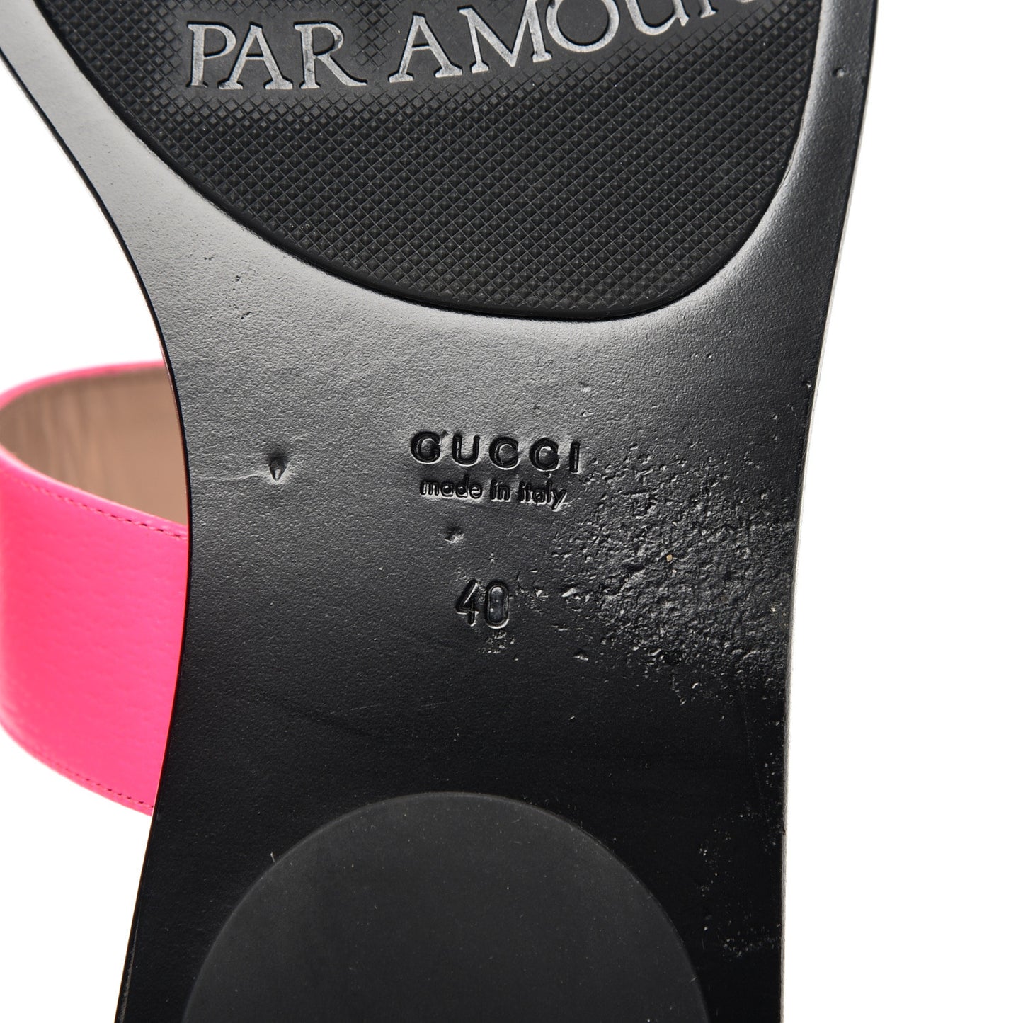 Calfskin GG Marmont Thong Sandals 40 Fuxia Fluo