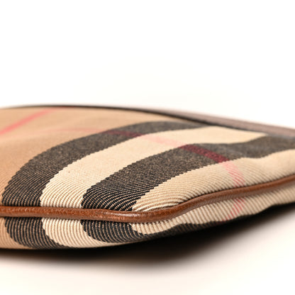 Burberry House Check Derby Peyton Crossbody Clutch Bag Tan 10 of 10