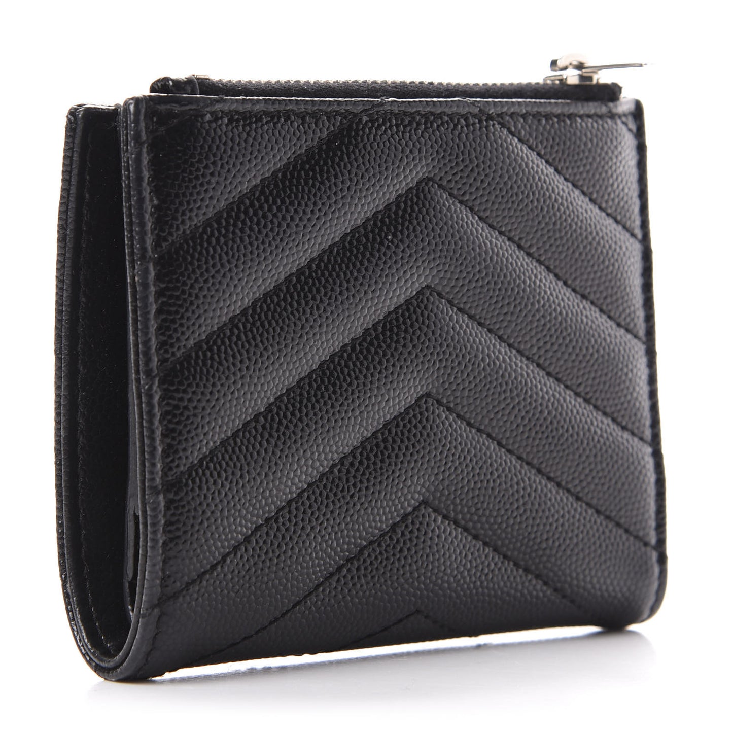 Grain De Poudre Matelasse Chevron Monogram Zipped Card Case Black