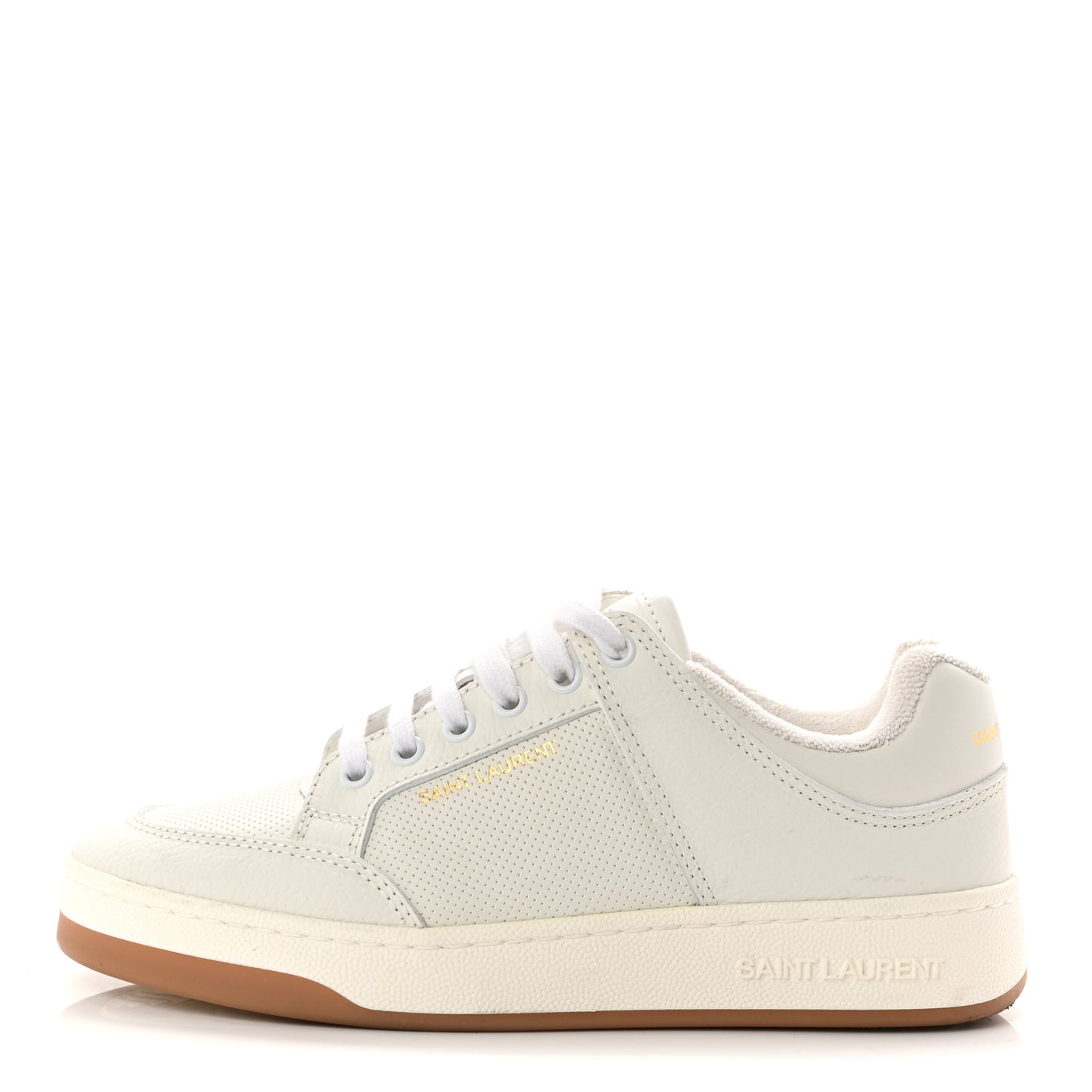 Calfskin Perforated Womens Sneakers 38.5 White