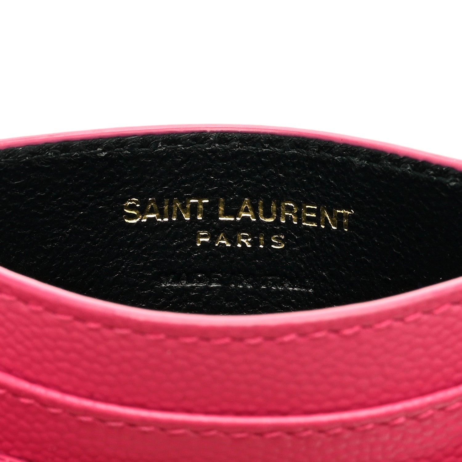 Saint Laurent Grain De Poudre Matelasse Chevron Monogram Credit Card Case Fresh Fuxia 6 of 7