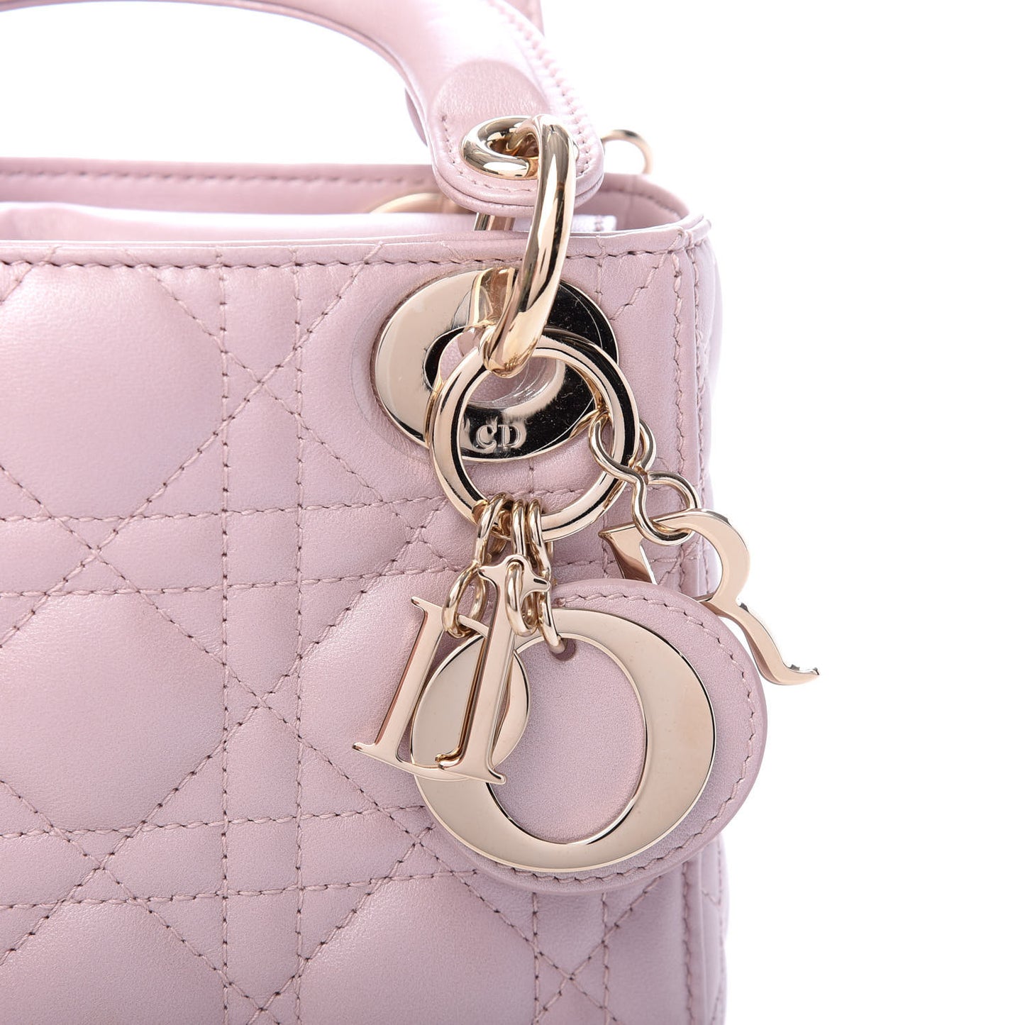 Metallic Lambskin Cannage Mini Lady Dior Lotus
