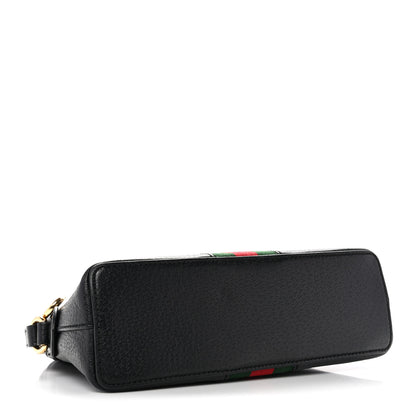 Gucci Calfskin GG Web Small Ophidia Dome Shoulder Bag Black 4 of 12