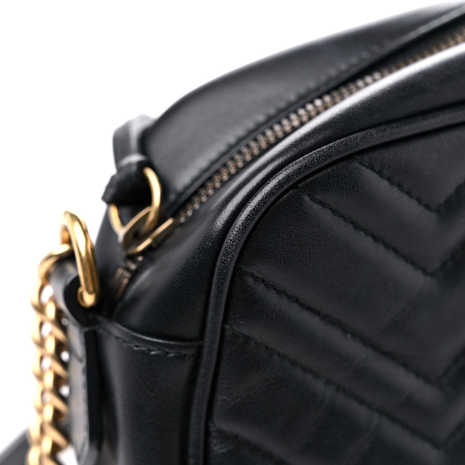 Gucci Calfskin Matelasse Small GG Marmont Chain Shoulder Bag Black 13 of 13