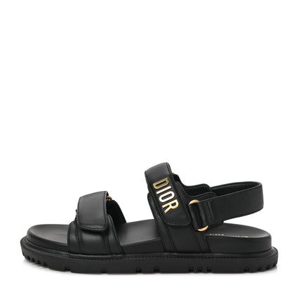 Christian Dior Lambskin Dioract 10mm Sandals 38 Black 1 of 9