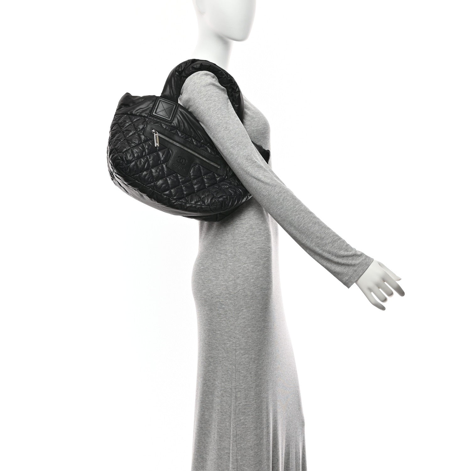 Chanel Nylon Quilted Small Coco Cocoon Tote Black 2 of 10