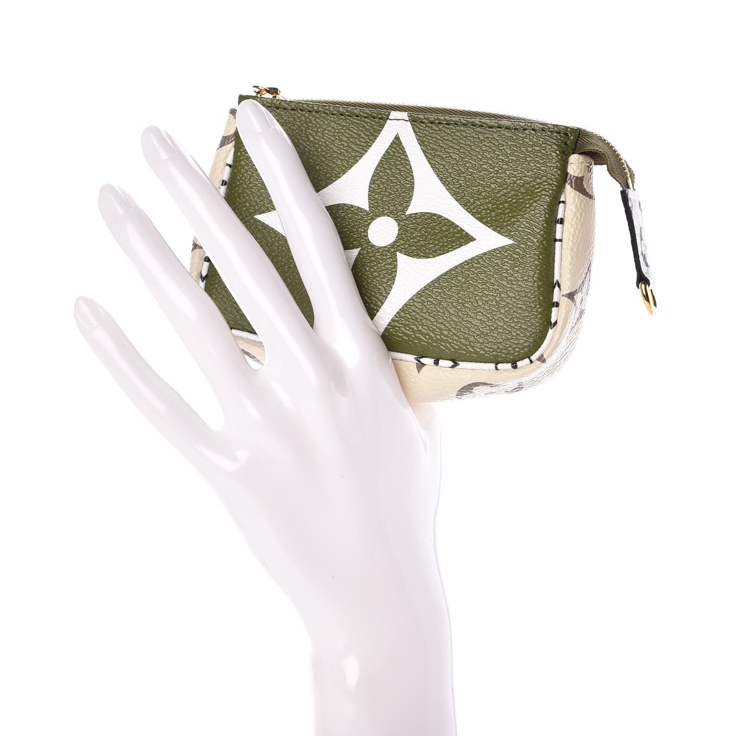 Monogram Giant Micro Pochette Accessories Kaki White
