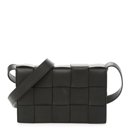 Bottega Veneta Lambskin Maxi Intrecciato Cassette Crossbody Bag Black 1 of 8