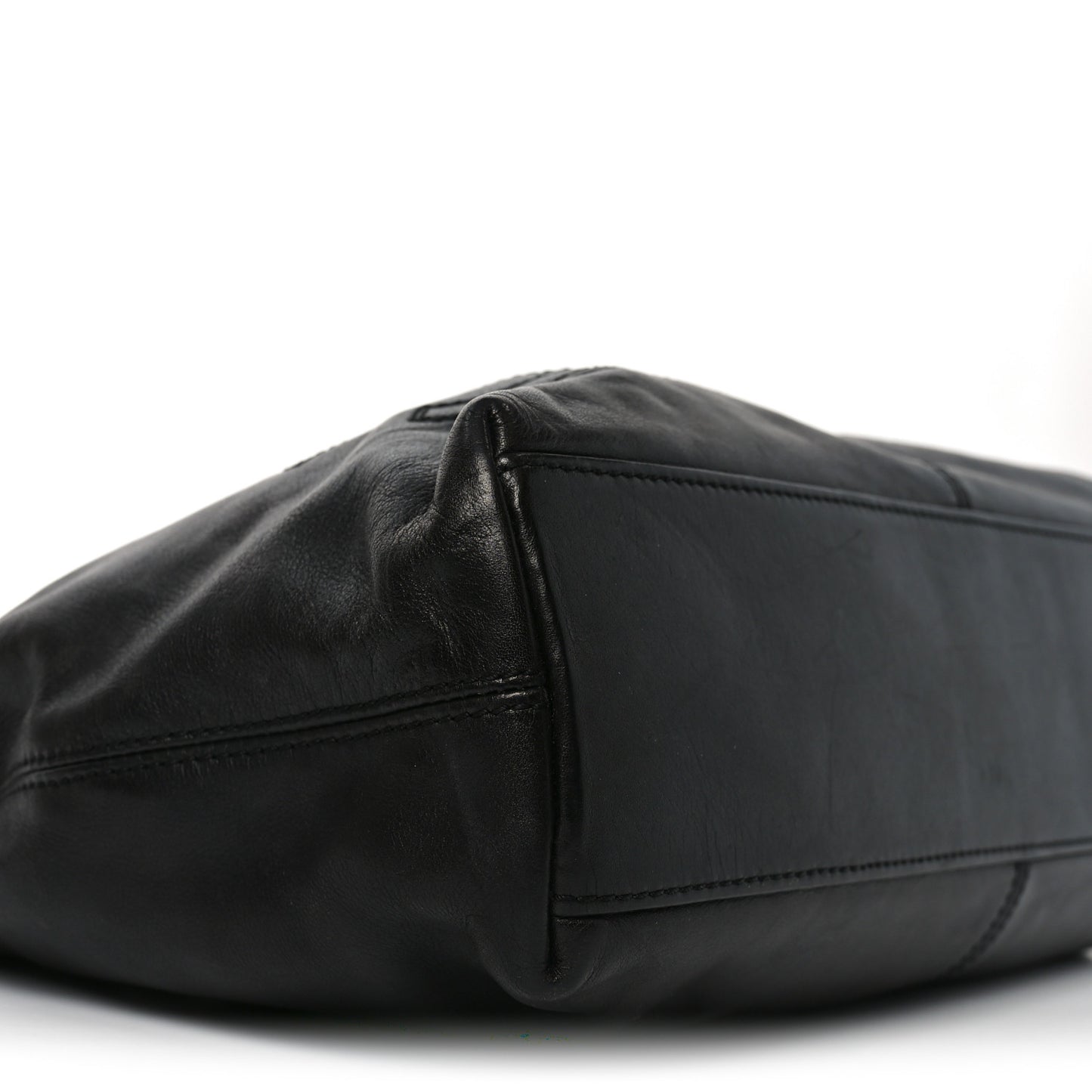Lambskin CC Stitched Tote Black