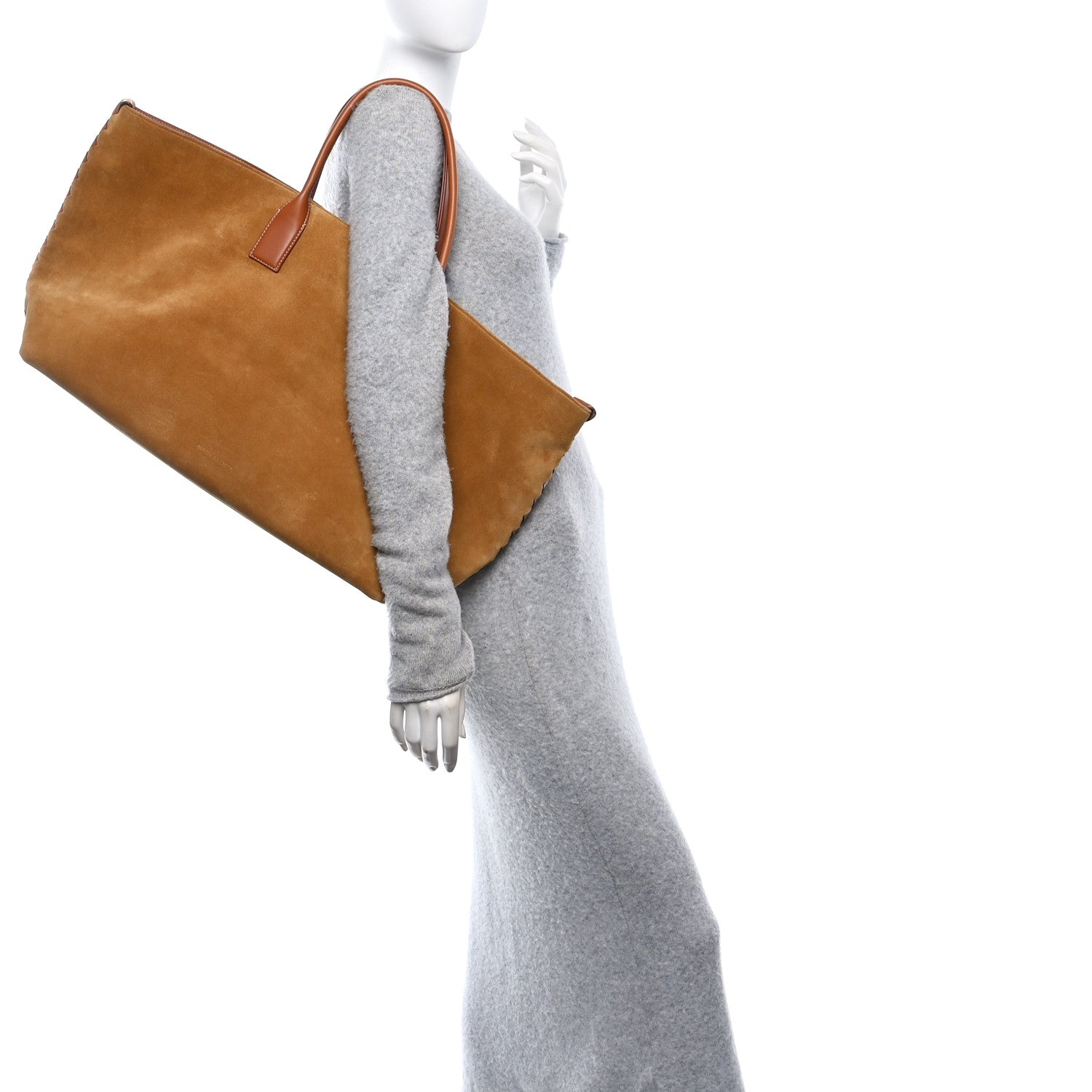 Bottega Veneta Suede Large Cabat Camel Light Wood 2 of 9