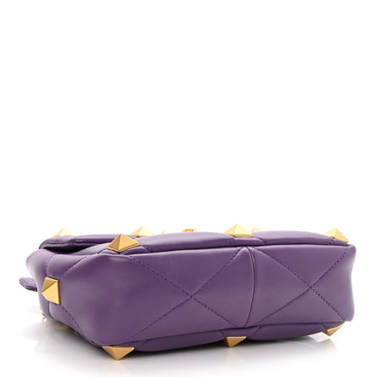 Valentino Garavani Nappa Medium Roman Stud Shoulder Bag Indian Violet 4 of 9
