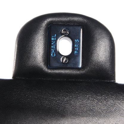 Chanel Lambskin Hand Painted Medium Double Flap Black 6 of 8