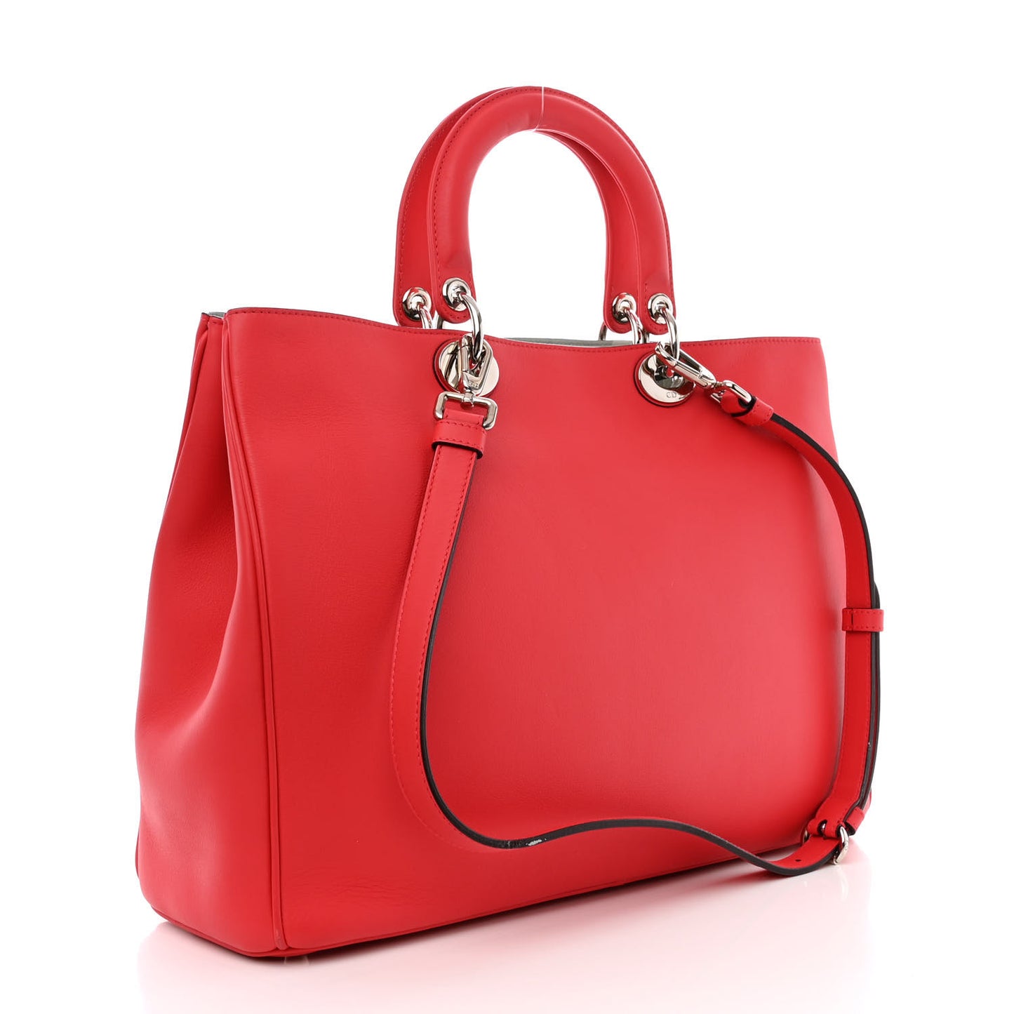 Smooth Calfskin Large Diorissimo Tote Red