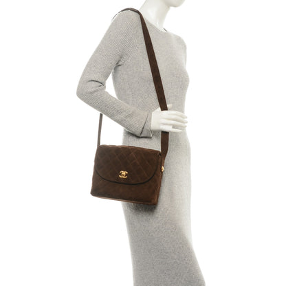 Chanel Suede Quilted Shoulder Bag Brown 2 of 7