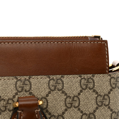 Gucci GG Supreme Monogram Small Zip Top Tote Beige Tuscany 14 of 17