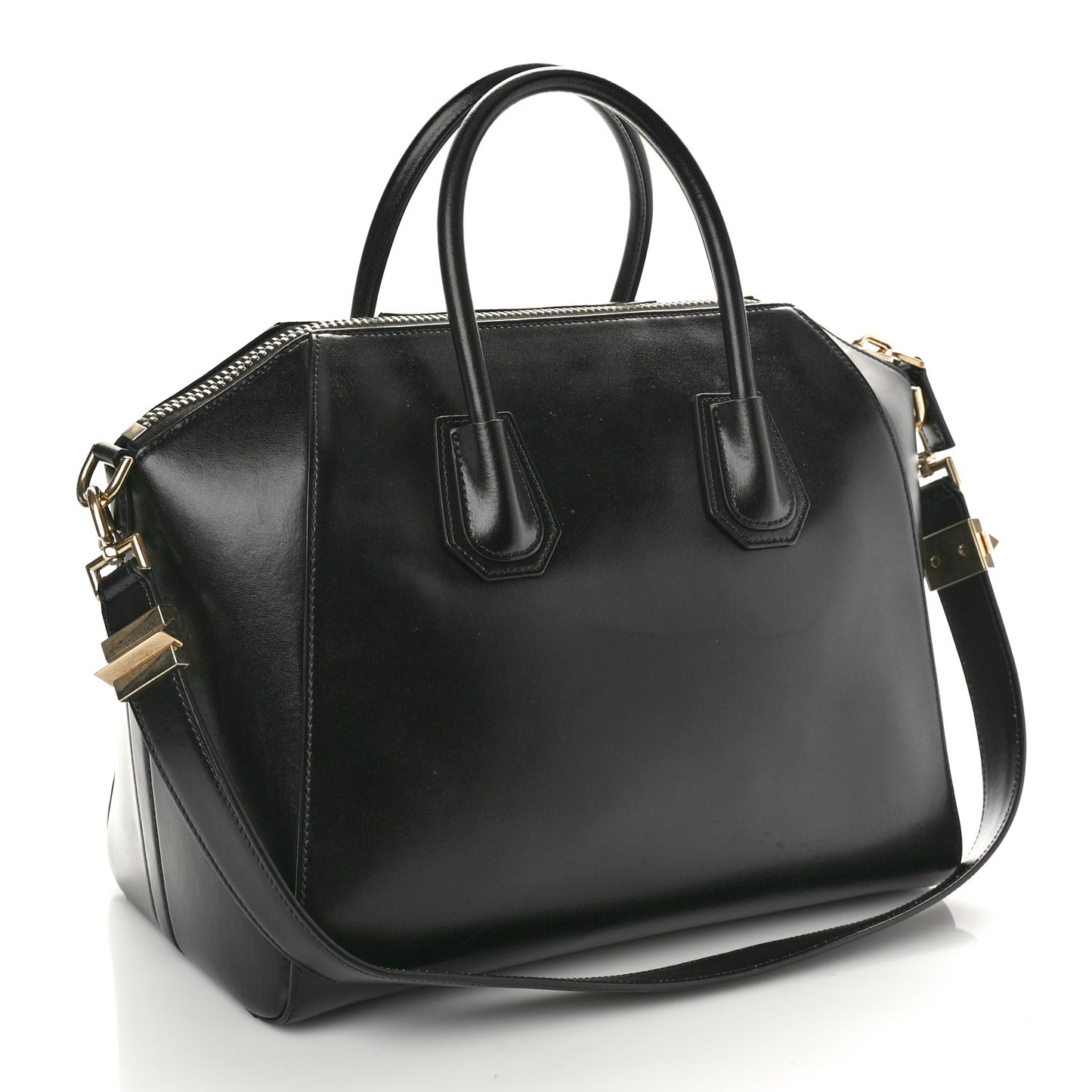 Shiny Lord Calfskin Medium Antigona Black