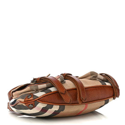 Burberry Prorsum House Check Bridle Calfskin Shoulder Bag Dark Tan 4 of 20