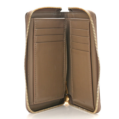 Celine Grained Calfskin Compact Zipped Wallet Kohl 5 of 9