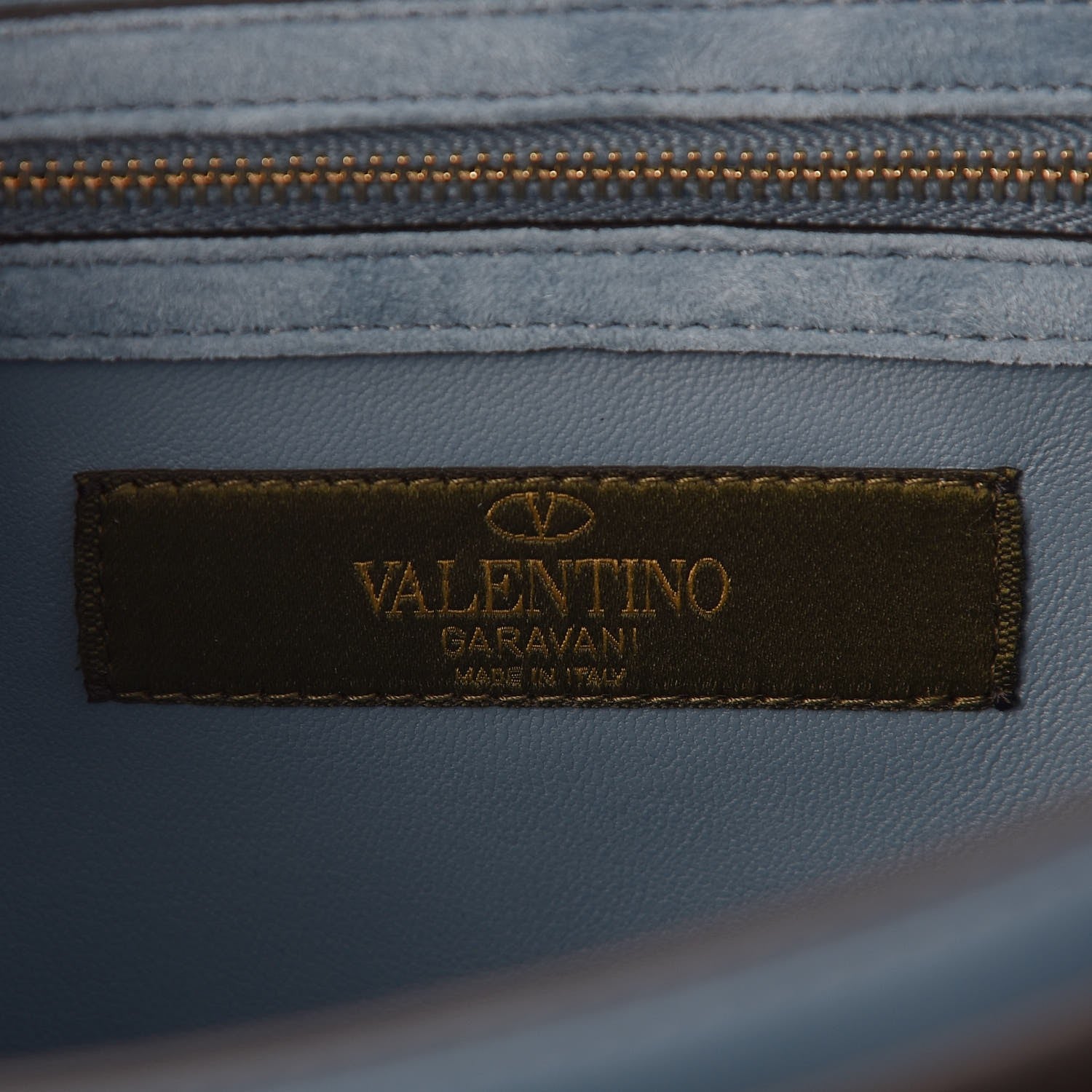 Valentino Garavani Suede Panther Chain Flap Bag Grey Sky 6 of 8