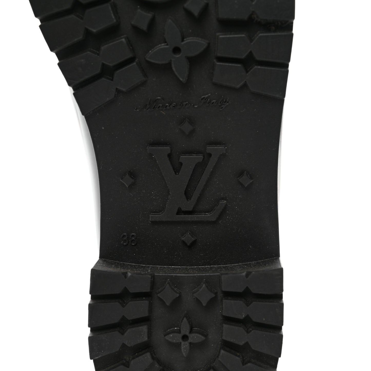 Rubber Embossed Monogram Splash Rain Boots 38 Black