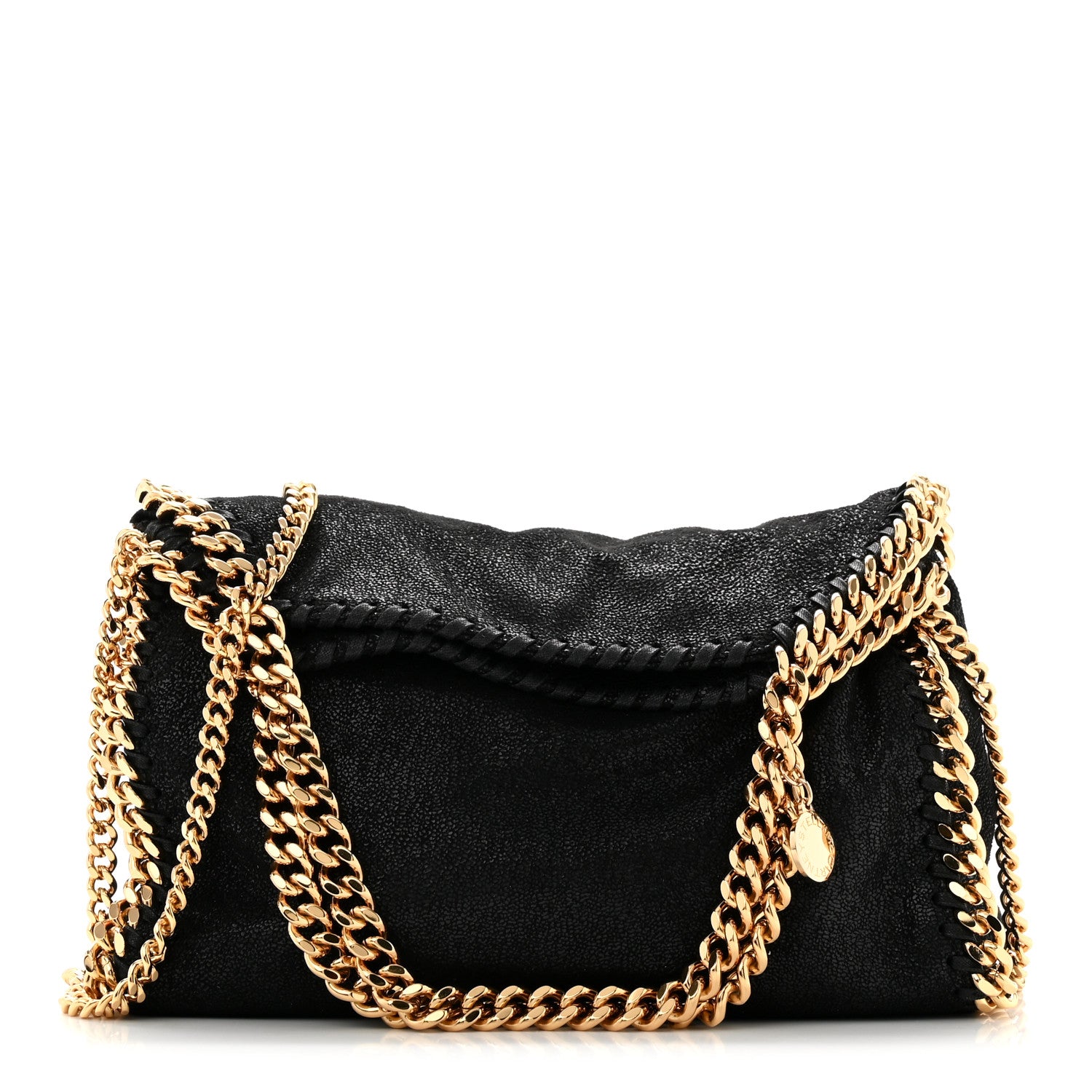 Stella McCartney Shaggy Deer Mini Falabella Fold Over Tote Black 1 of 10